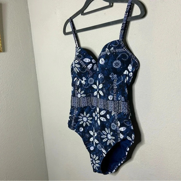 Bleu Rod Beattie Blue and White Swimsuit Size 10 - Picture 2 of 9